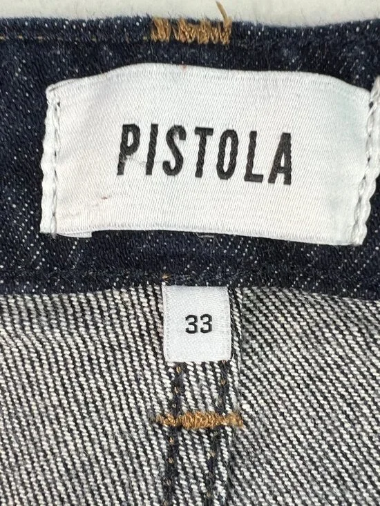 Pistola Jeans Women's 37x25* Beau Seamed Horseshoe Crop Dark Blue Denim Tag 33 - Picture 7 of 16